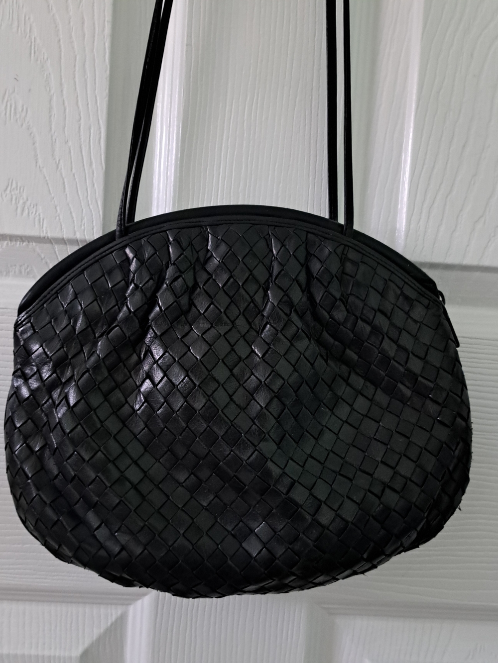 Neiman Marcus Black Woven Shoulder Bag